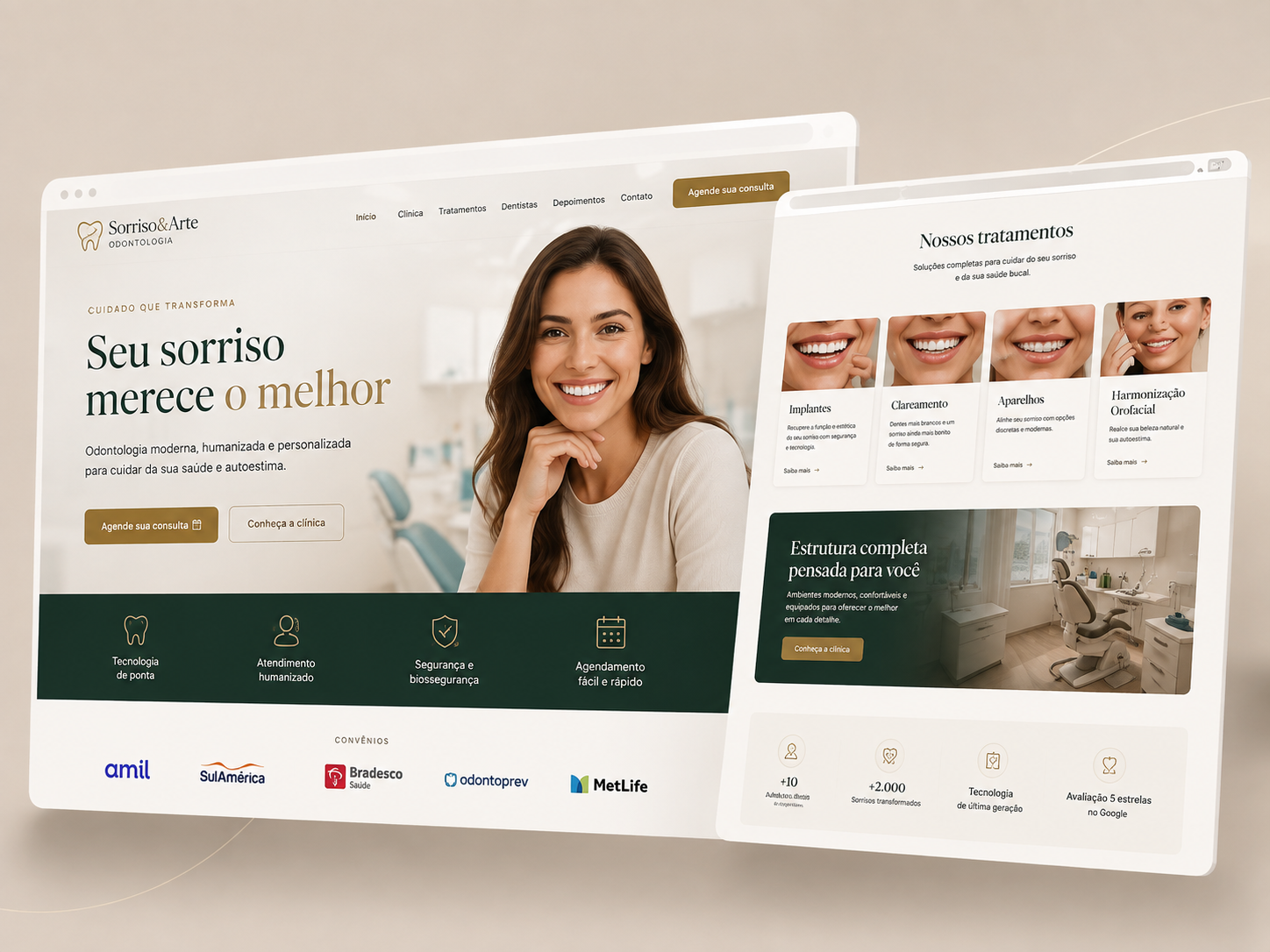 Exemplo de site institucional criado pela Lumen