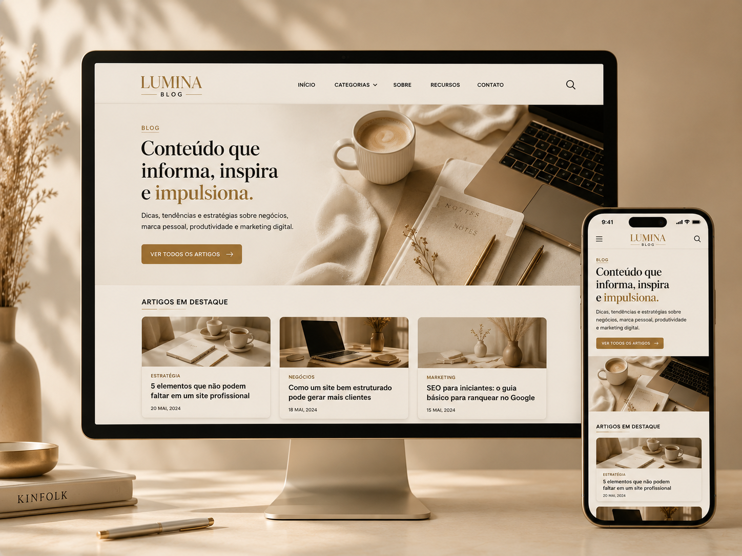 Exemplo de blog criado pela Lumen